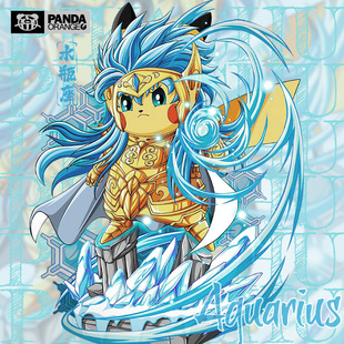 水瓶座十二星座T恤精灵宝可梦皮卡丘联名衣服圣斗士黄金战士卫衣