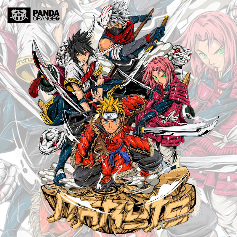 火影忍者联名t恤佐助漫画鸣人动漫春野樱周边衣服学生情侣装卫衣