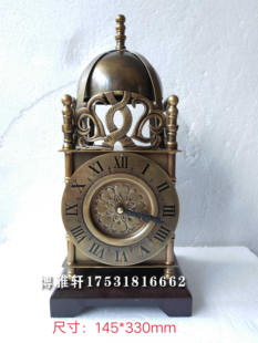 办公室家居摆钟台钟 钟表纯铜机械把玩小座钟古典老式 发条上弦欧式