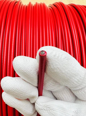 红色304不锈钢包塑软钢丝绳0.38mm-2mm4mm钓鱼线活鱼锁扣植物爬绳