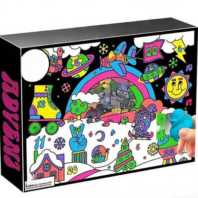 跨境新品 NeeDoh Squishmas 2026 Advent Calendar 捏捏乐盲盒