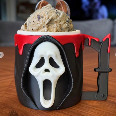 跨境新品 Ghost face Ice Cream Pint holder 创意鬼脸冰激凌杯
