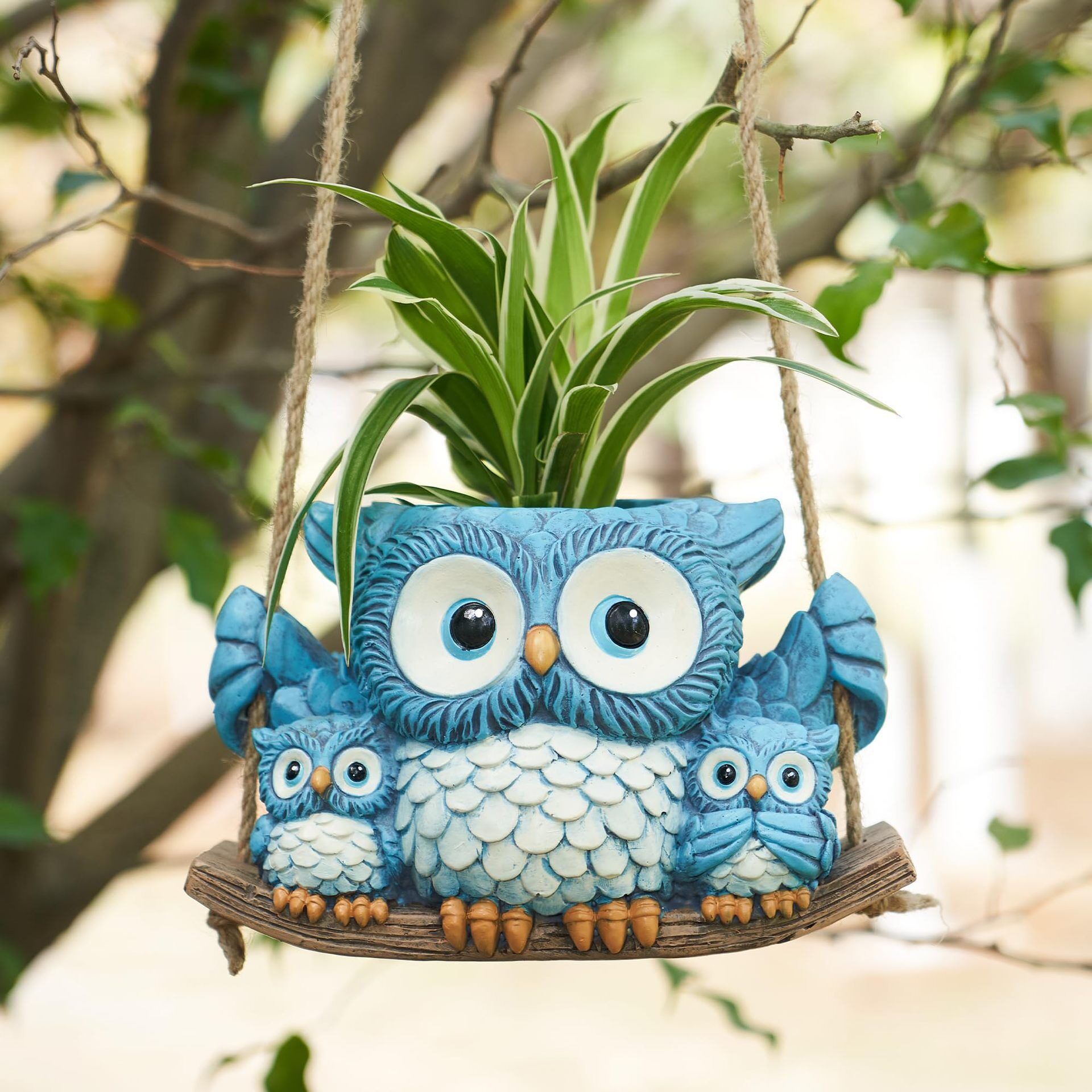 跨境新款Owl Hanging户外/庭院摆件