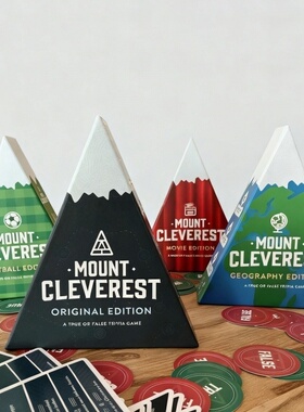 跨境亚马逊新款真假问答卡牌 MOUNT CLEVEREST 游戏旅行桌游牌