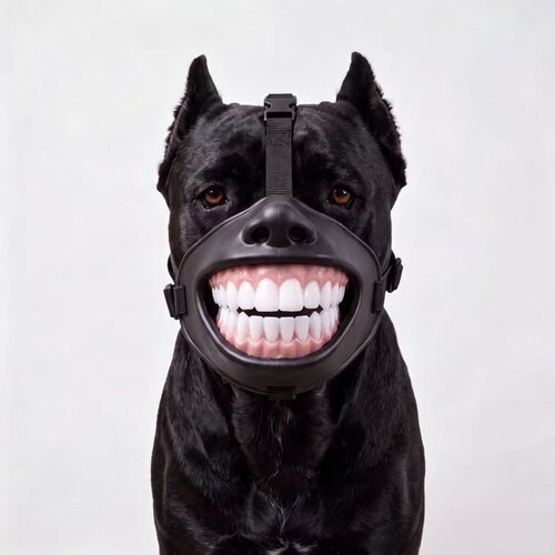 独立站新款 Grinning Teeth Cosplay Dog Mask 创意咧嘴笑狗面具