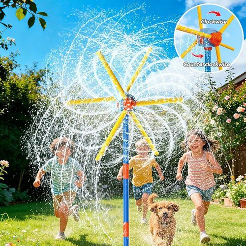 Windmill Water Sprinkler Outdoor Yard Toy for Kids风车洒水器