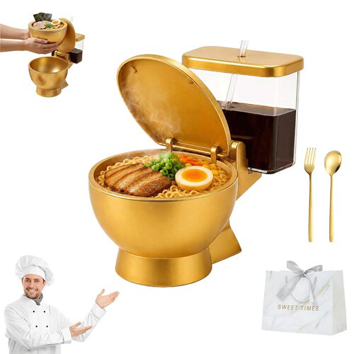 跨境新款 Toilet Shaped Ramen Bowl Set 马桶造型拉面碗饮料杯