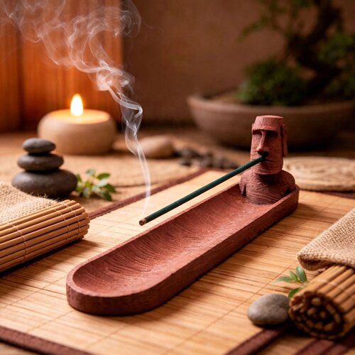 跨境新品Rapa Nui Moai Sculpture Incense Holder复活节石像香插