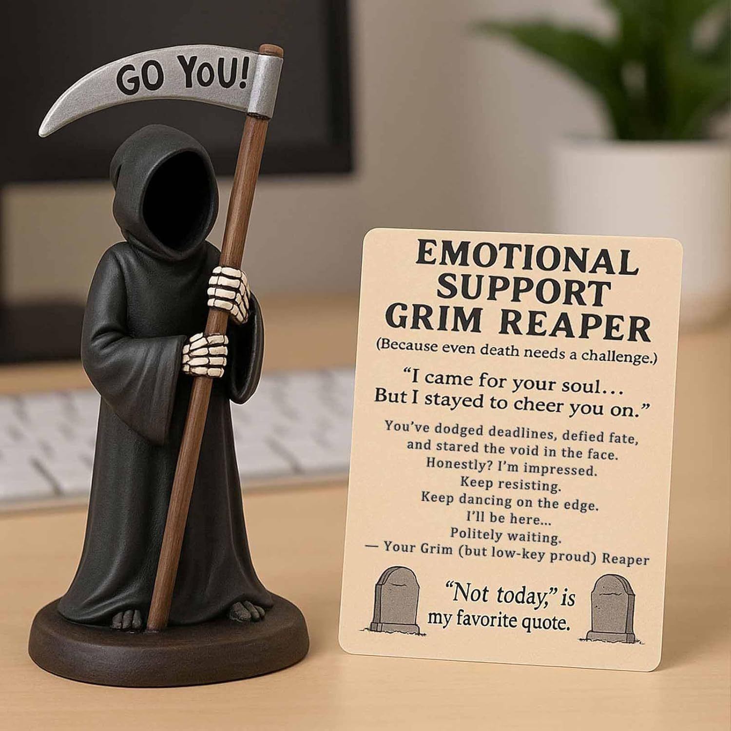 跨境Emotional Support Grim Reaper Figurine情感支持死神雕像