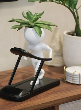 跨境人型健身花盆摆件家居庭院设计装修创意艺术家居装饰品树脂