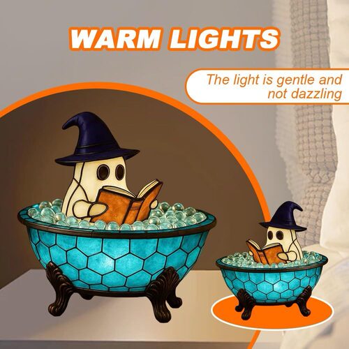 跨境热销 Ghost Bubble Bath Lamp LED 万圣节鬼洗澡浴室氛围夜灯