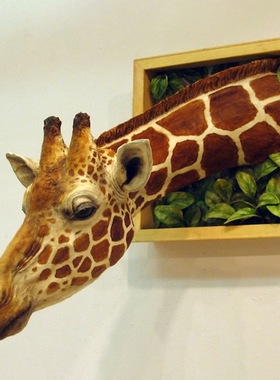 3D相框长颈鹿创意墙体挂件仿真动物工艺品客厅装饰跨境独立站热卖