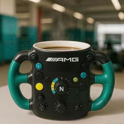 跨境 F1 Steering Wheel 3D Mug F1车队方向盘马克杯创意圣诞礼物
