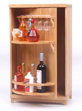 微缩木制仿真食玩迷你红酒房套装 Dollhouse娃娃屋过家家场景摆件