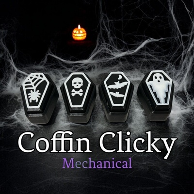 跨境新品创意可点击Coffin Fidget Clicker 万圣节棺材解压点击器