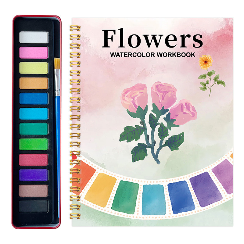 亚马逊新品 WATERCOLOR WORKBOOK 水彩专用着色本 水彩练习册现货