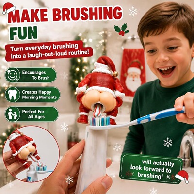 跨境新品 Santa Toothpaste Squeezer圣诞老人牙膏头3D打印工艺品