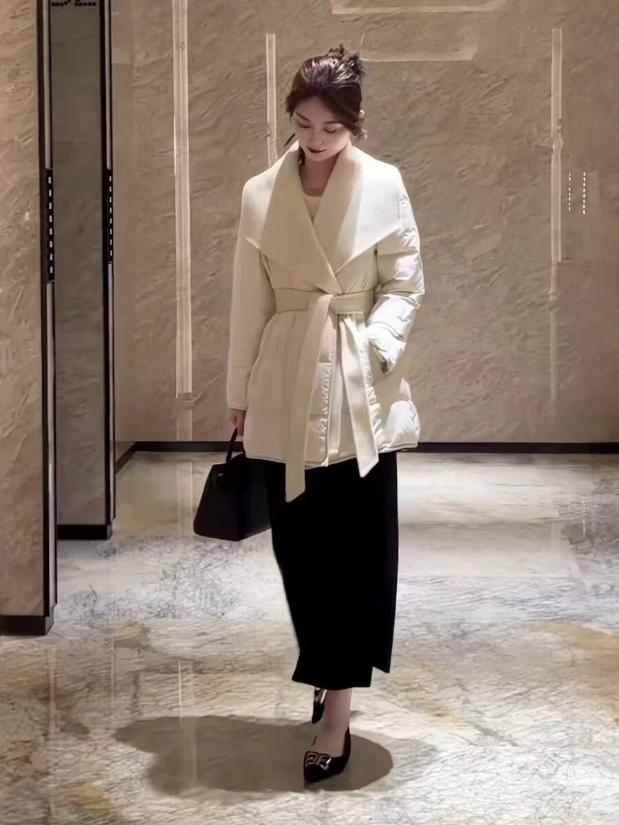 时尚羽绒服女中长款2025冬季新款收腰显瘦保暖外套