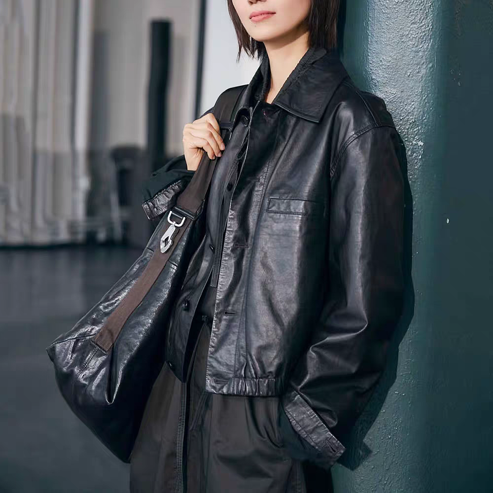 袁泉同款海宁真皮皮衣女短款绵羊皮夹克外套时尚百搭显瘦上衣