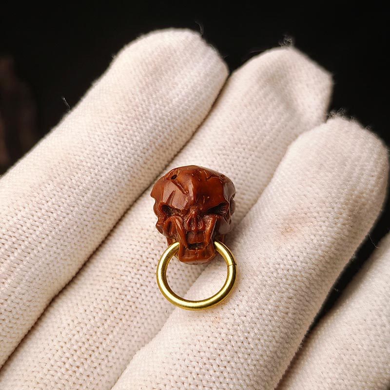 骷髅三通菩提子紫金鼠文玩配饰