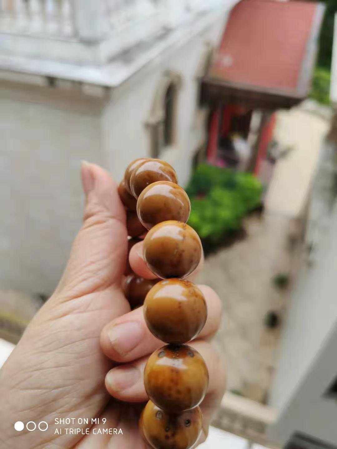 精品紫金招财鼠三眼菩提正圆高抛精工手串手持念珠少棕线