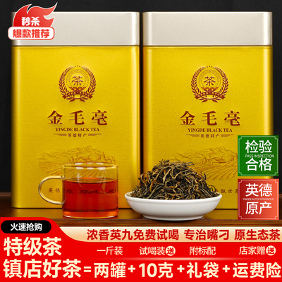 2025新茶叶英红九号高山老树英德红茶金毛豪特级养胃浓香500g两罐