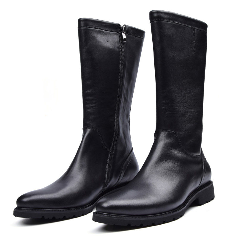 牛皮高筒靴子男靴真皮长靴高帮英伦马丁靴男士长筒靴潮流皮靴马靴