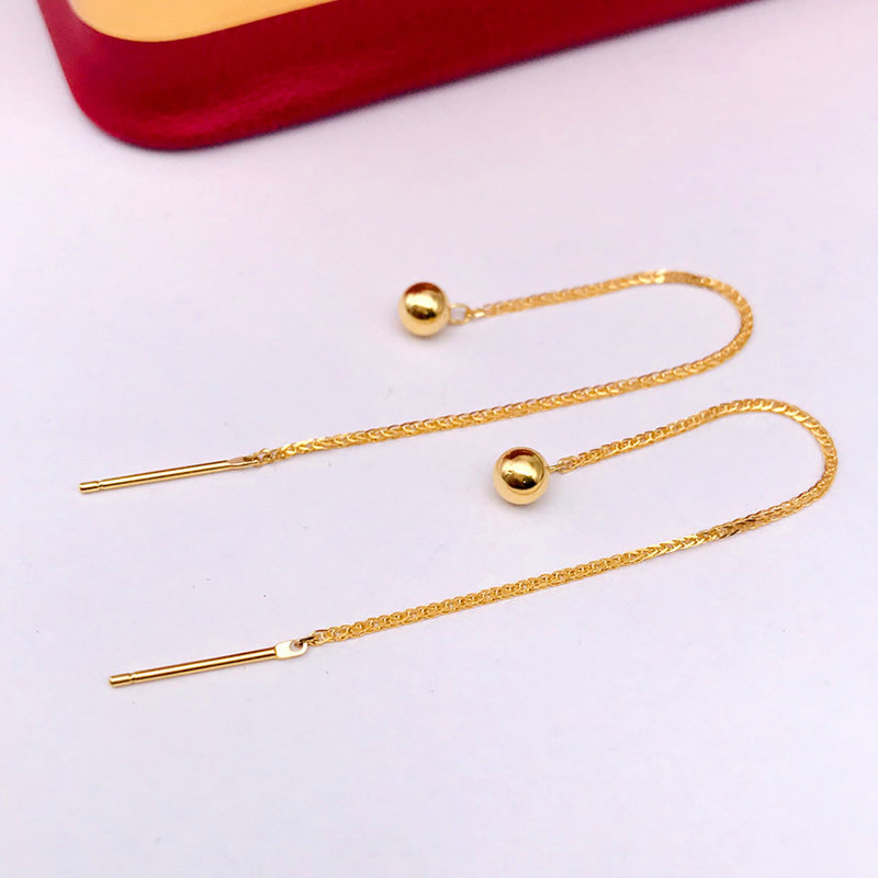 18k耳饰k金耳线玫瑰金黄金纯金彩金2025年新款潮网红爆款独特耳坠