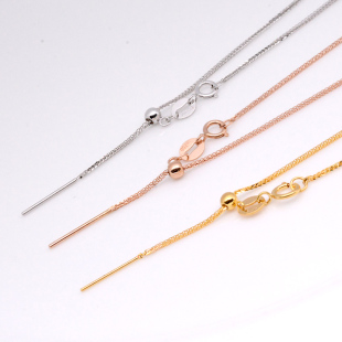 针式 链18k金项链珍珠锁骨链十八k肖邦链子无吊坠o字素链珠珠au750