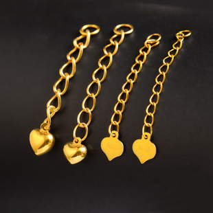 18k金珍珠项链手链加长延长链纯金玫瑰金白金黄金diy配件龙虾扣