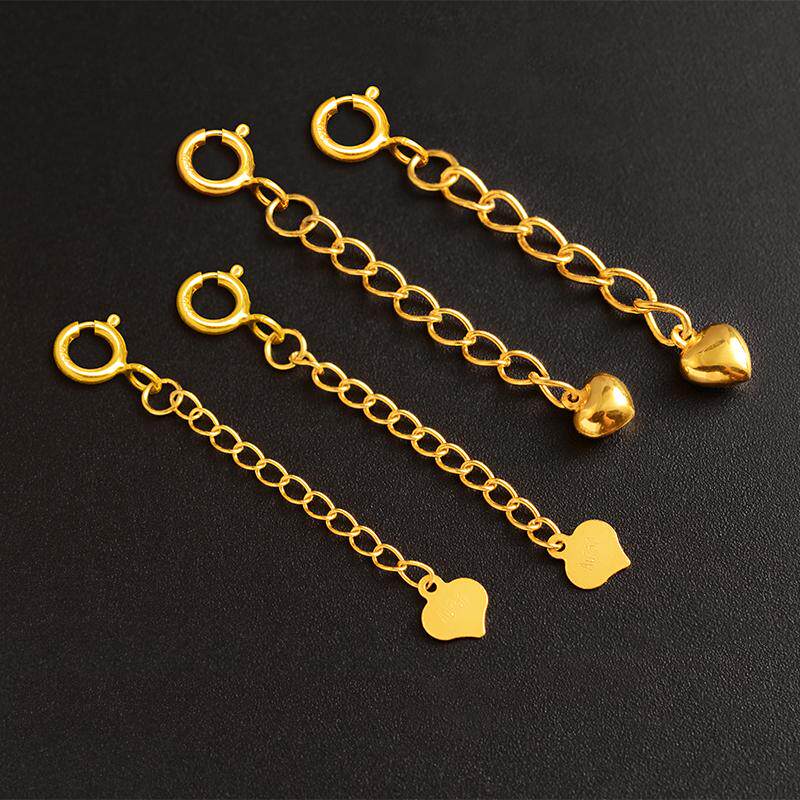 18k金au750黄金项链延长链珍珠diy配件加粗手链女加长链尾可调节