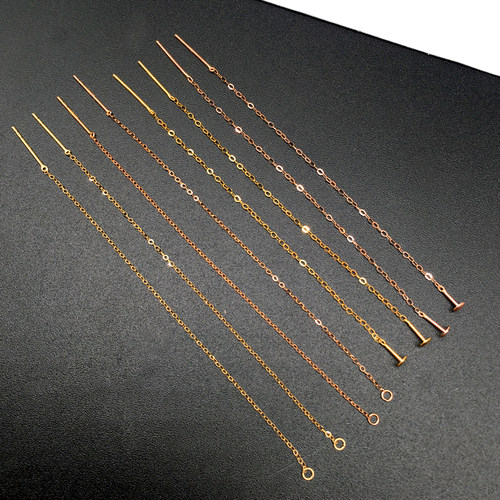18k针式金配件diy小玉多功能耳线