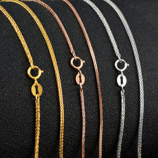 肖邦链18k金黄金彩金玫瑰金au750项链女十八k金可调节加长款 素链