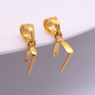 18k金瓜子扣加厚版活口吊坠扣翡翠佛公观音白金黄金玉器扣头配件