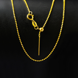 18k金针式 项链 链豆豆链天珠珍珠串珠锁骨链珠珠链路路通细款