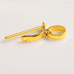 纯18k金瓜子扣加厚版斜孔吊坠扣头翡翠佛公观音白金黄金玉器配件