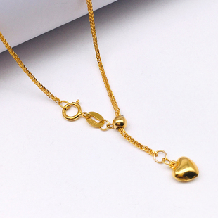 可调节 彩金 肖邦链18k金项链2025年新款 十八k金素链au750黄金款