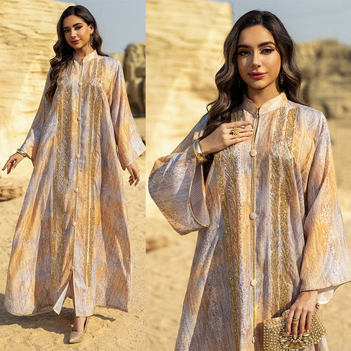 高个子女装迪拜套头长裙女拖地气质连衣裙绣花布arab women dress