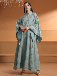 土耳其长款连衣裙宽袖arab women dress及膝高个子长裙子 skirt