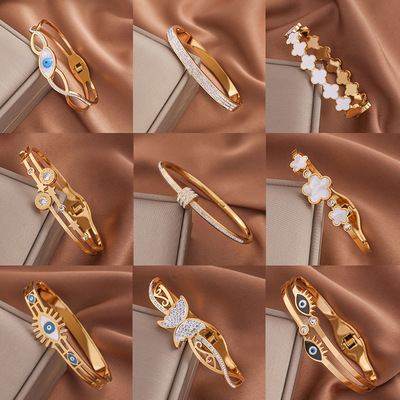 不掉色手镯钛钢时尚女