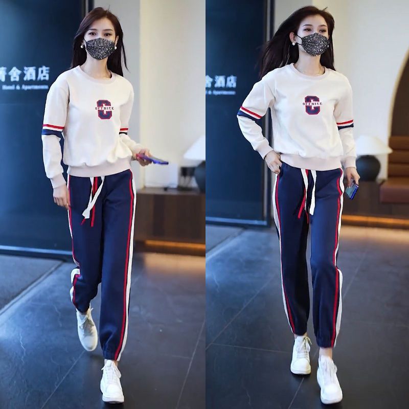 时尚穿搭运动个性套装女2023春秋新款休闲女装洋气宽松卫衣女秋装
