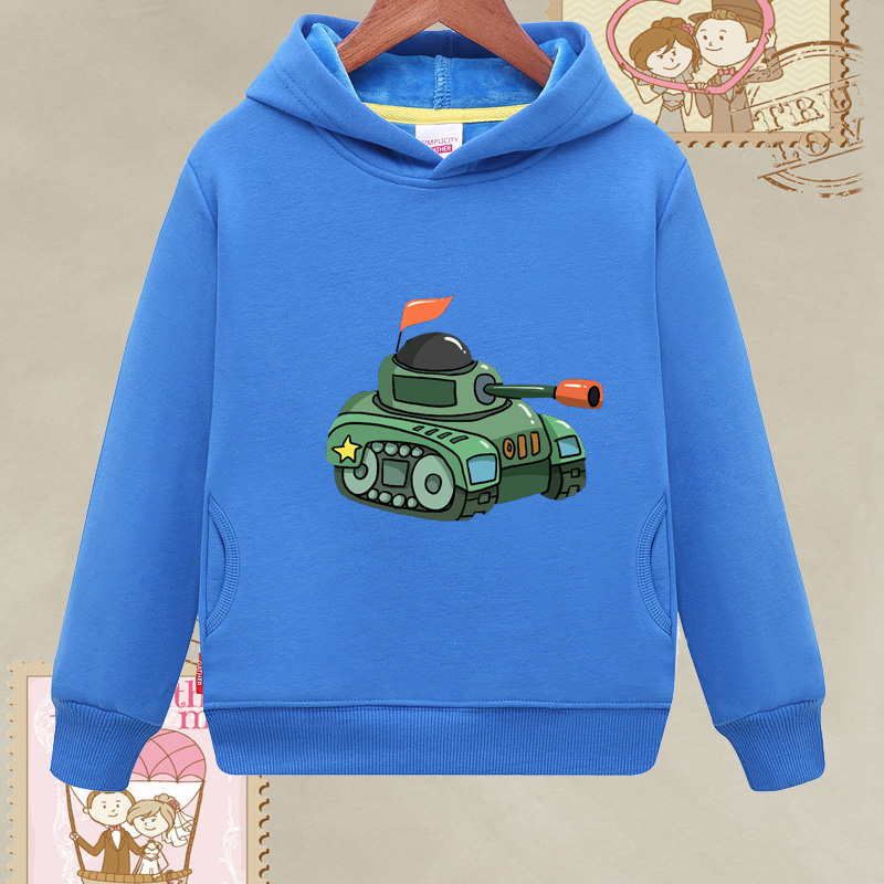 大炮坦克决斗儿童2年级3女孩4长袖大战5卫衣6衣服7男童装9岁学生