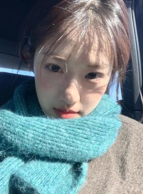 松石绿针织毛线围巾女韩系氛围感冬季蓝绿高级感保暖显白护颈围脖