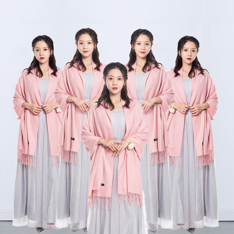 纯色伴娘披肩围巾披肩春秋冬季