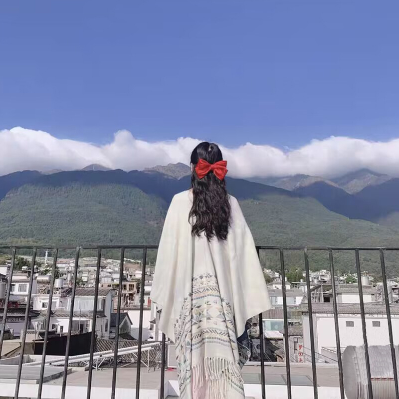 民族风女旅游拍照披肩
