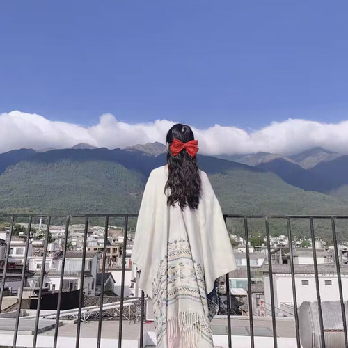 民族风女旅游拍照披肩