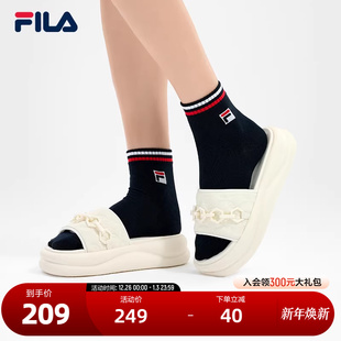 2024夏季 运动拖鞋 新款 休闲海豚鞋 凉拖 FILA 沙滩鞋 斐乐官方女鞋