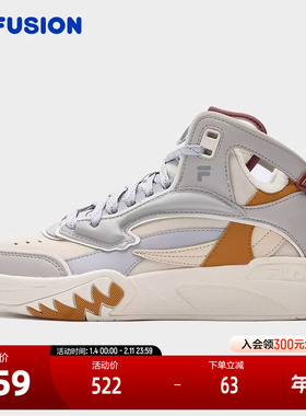FILA FUSION斐乐潮牌女鞋DESPERADO WE2023冬加绒复古篮球鞋