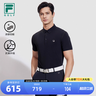 高尔夫运动凉感上衣 FILA 斐乐官方男子针织短袖 POLO衫 2024夏新款