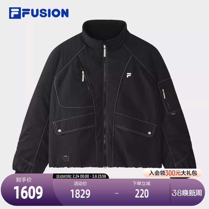 FILA FUSION斐乐潮牌棉服女2026春新款休闲宽松保暖夹克立领外套